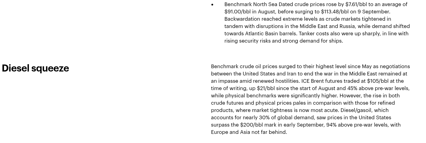 Your fuel clause says 'Brent'. That is two prices, $8 apart